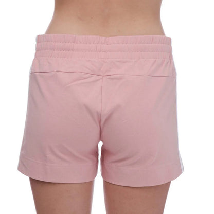 Pink - Back - Adidas Womens-Ladies Essentials Striped Slim Shorts