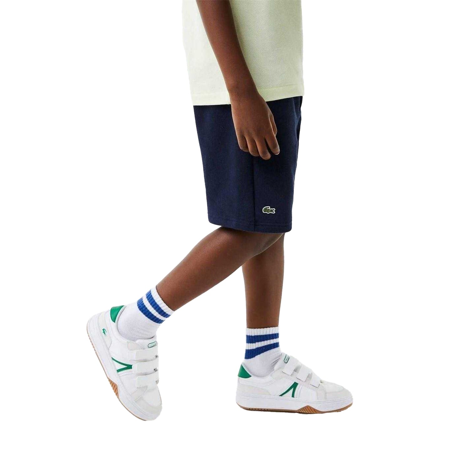 Navy - Side - Lacoste Childrens-Kids Relaxed Fit Casual Shorts