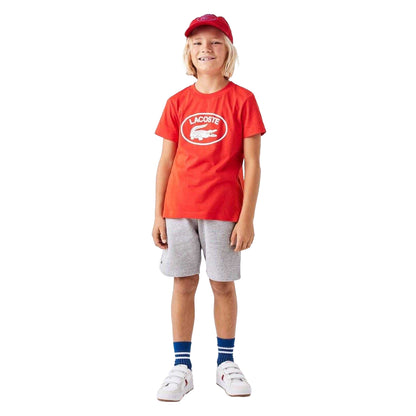 Grey - Side - Lacoste Childrens-Kids Relaxed Fit Casual Shorts