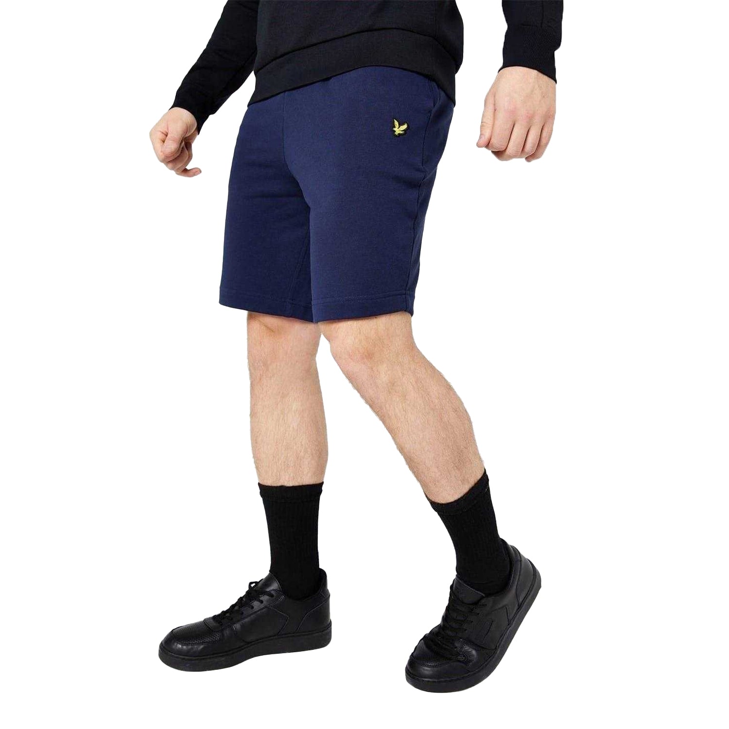 Navy - Side - Lyle & Scott Mens Fleece Shorts