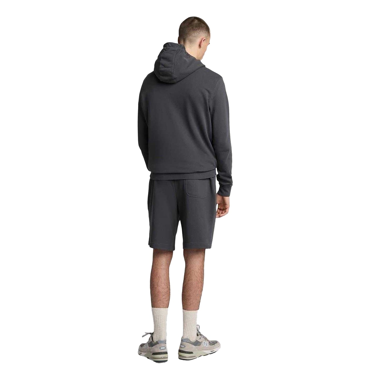 Gunmetal Grey - Back - Lyle & Scott Mens Fleece Shorts