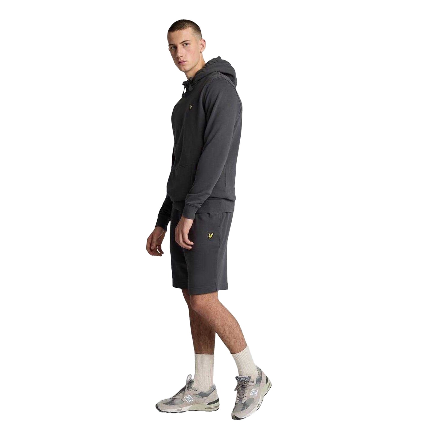 Gunmetal Grey - Side - Lyle & Scott Mens Fleece Shorts