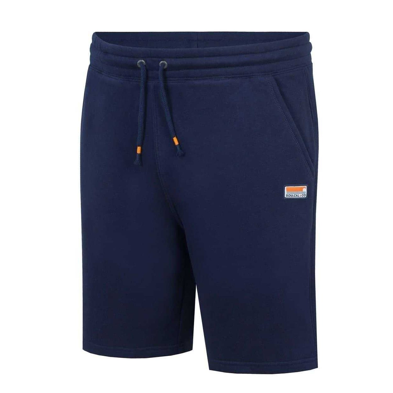 Navy - Side - SoulCal Mens Cotton Blend Sweat Shorts
