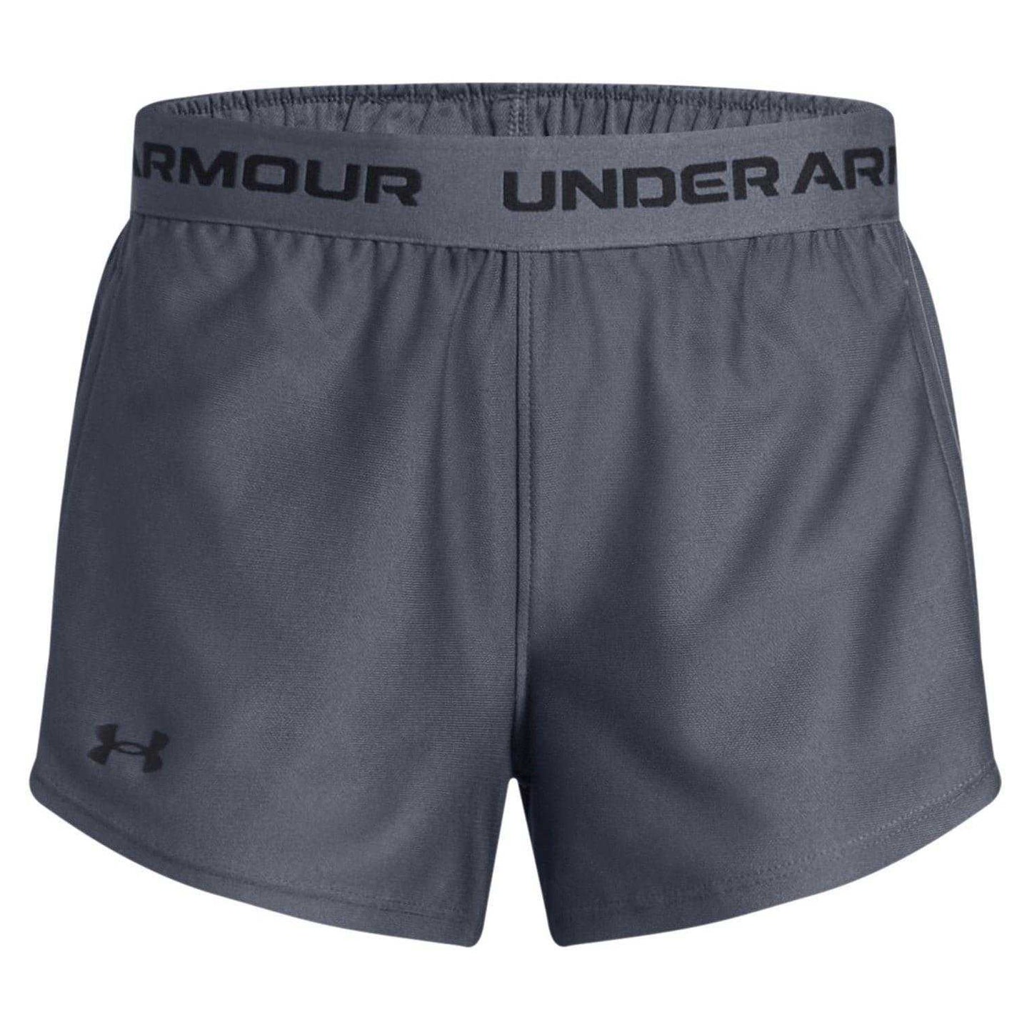 Downpour Grey - Front - Under Armour Girls Play Up Shorts