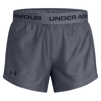 Downpour Grey - Front - Under Armour Girls Play Up Shorts