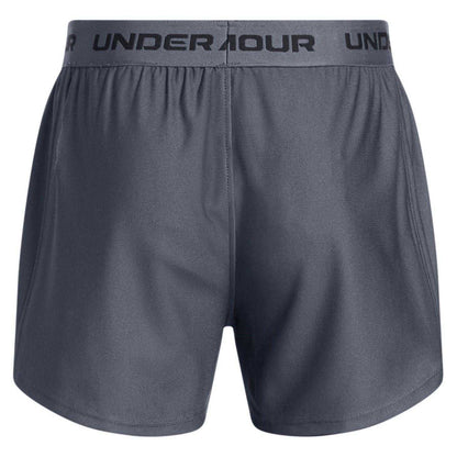 Downpour Grey - Back - Under Armour Girls Play Up Shorts
