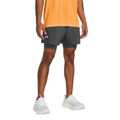 Pitch Grey - Side - Under Armour Mens Launch Running Shorts