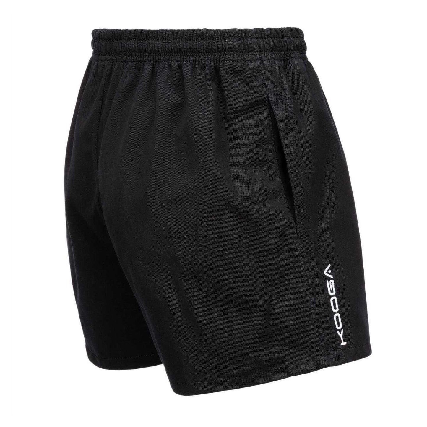 Black - Lifestyle - KooGa Unisex Adult Cotton Elasticated Waist Rugby Shorts