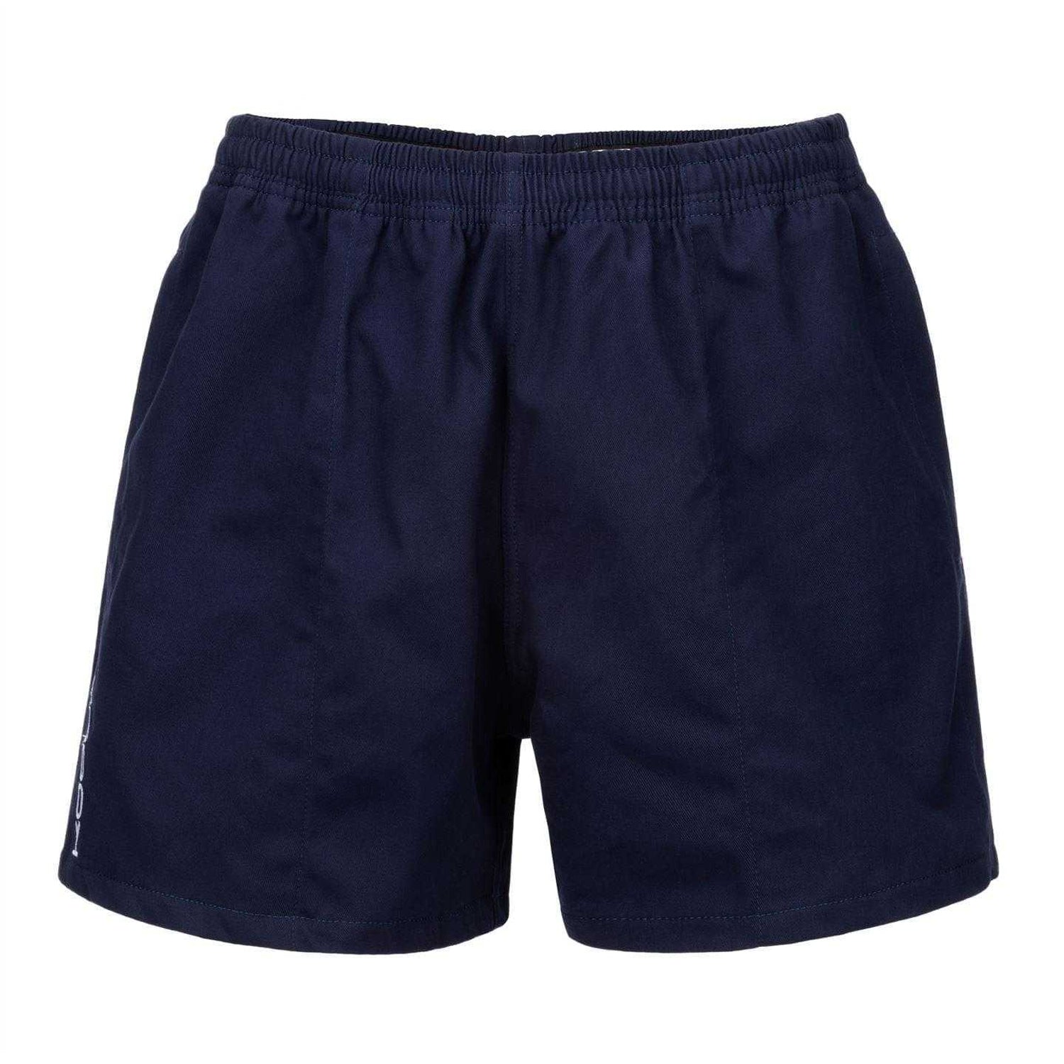 Navy - Front - KooGa Unisex Adult Cotton Elasticated Waist Rugby Shorts