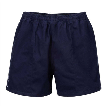 Navy - Front - KooGa Unisex Adult Cotton Elasticated Waist Rugby Shorts