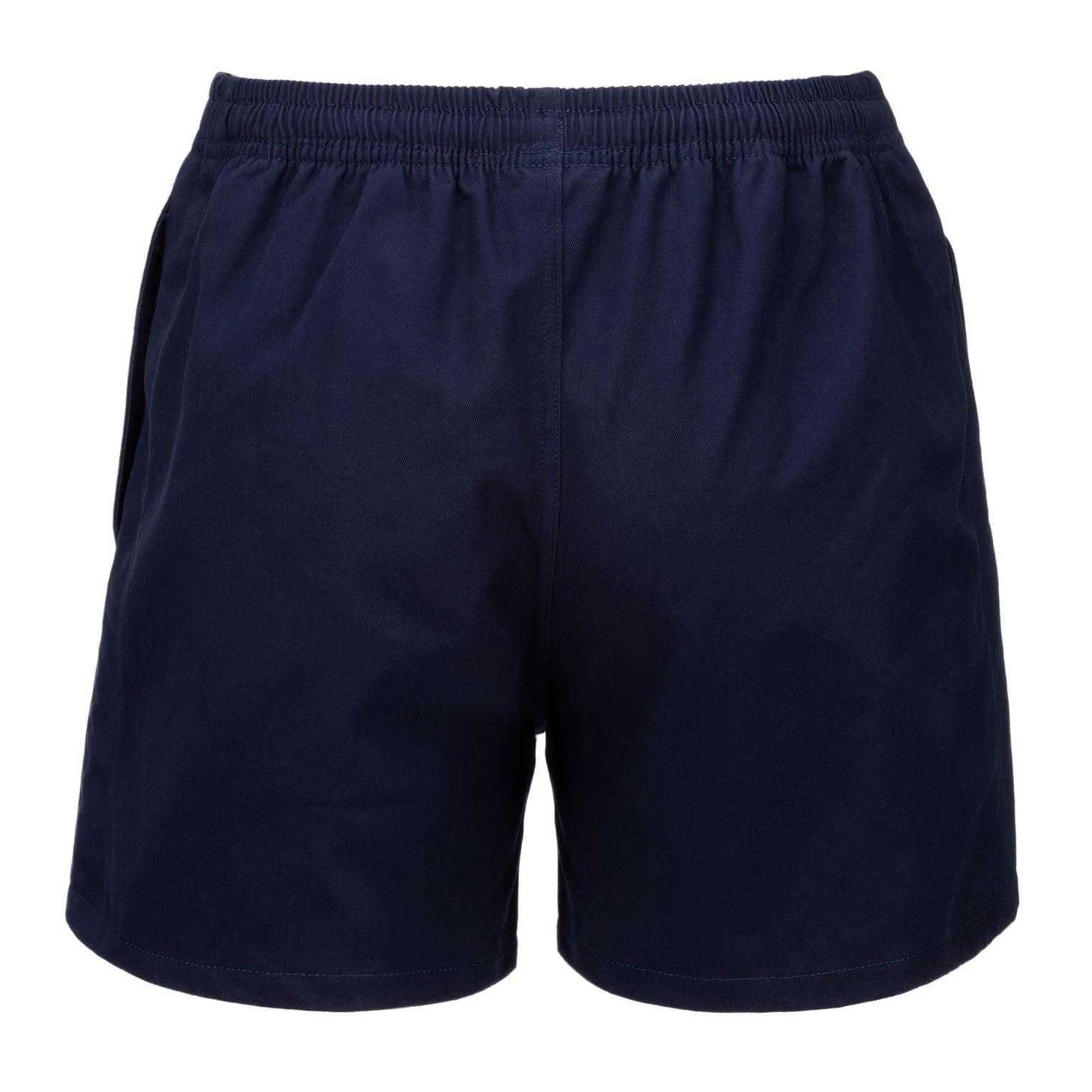 Navy - Back - KooGa Unisex Adult Cotton Elasticated Waist Rugby Shorts