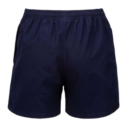 Navy - Back - KooGa Unisex Adult Cotton Elasticated Waist Rugby Shorts