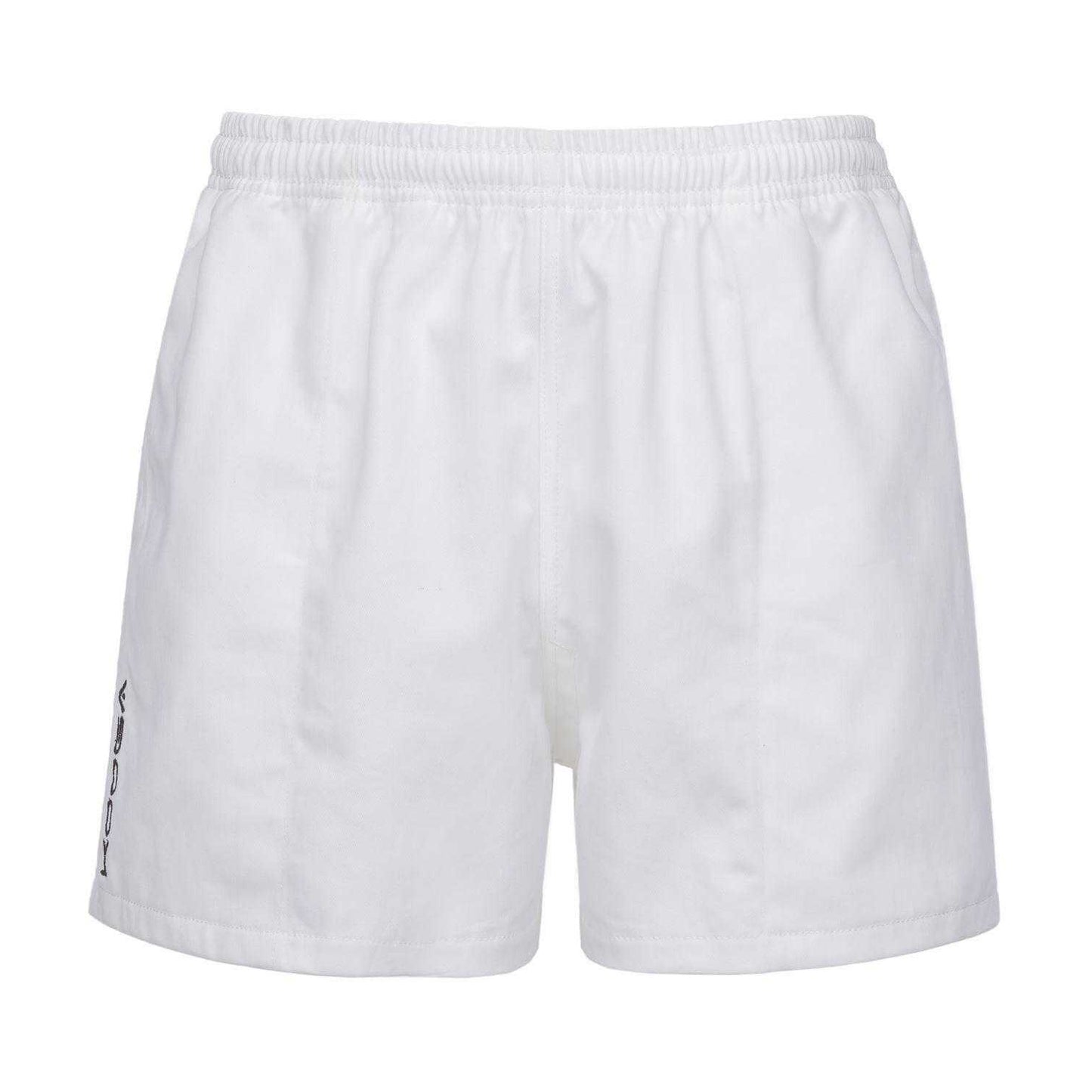 White - Front - KooGa Unisex Adult Cotton Elasticated Waist Rugby Shorts