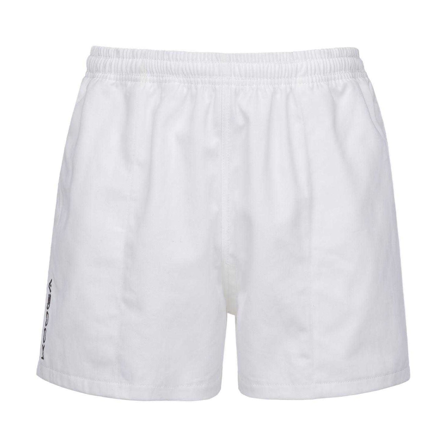 White - Front - KooGa Unisex Adult Cotton Elasticated Waist Rugby Shorts