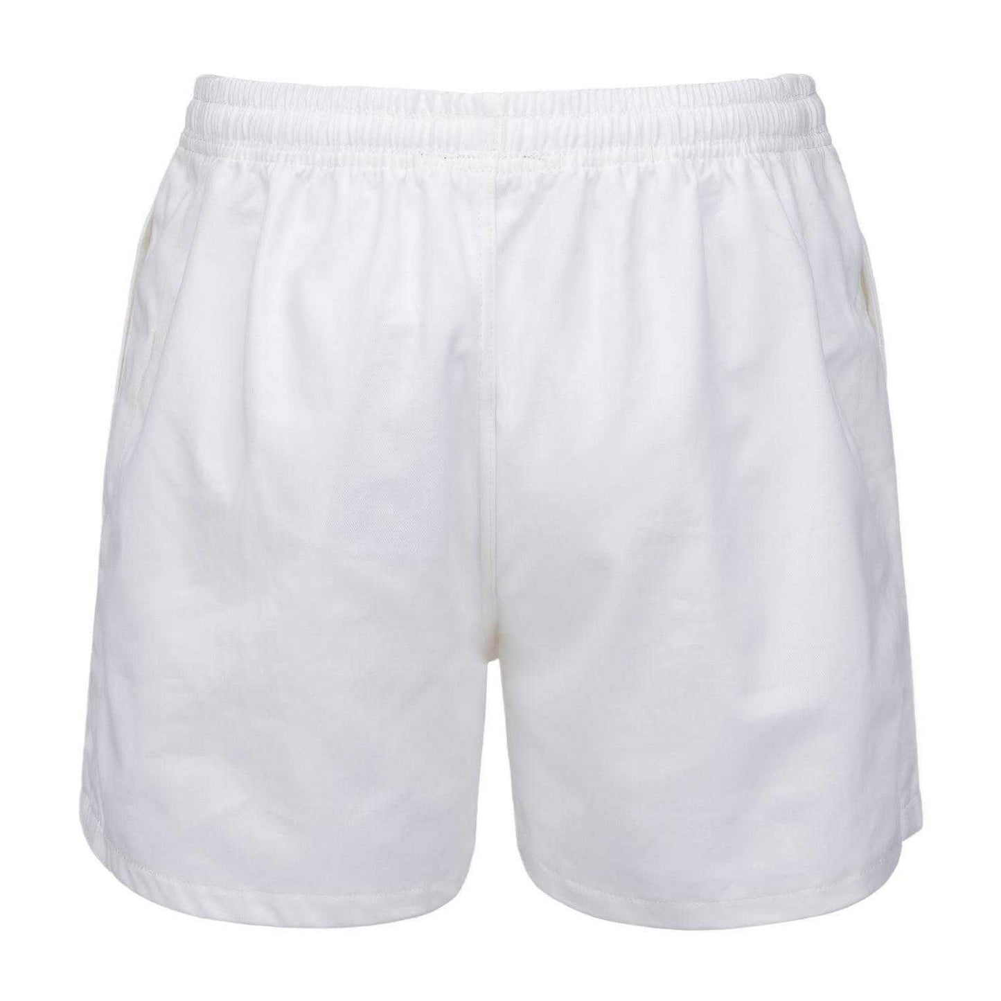 White - Back - KooGa Unisex Adult Cotton Elasticated Waist Rugby Shorts