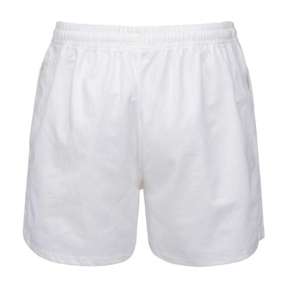White - Back - KooGa Unisex Adult Cotton Elasticated Waist Rugby Shorts