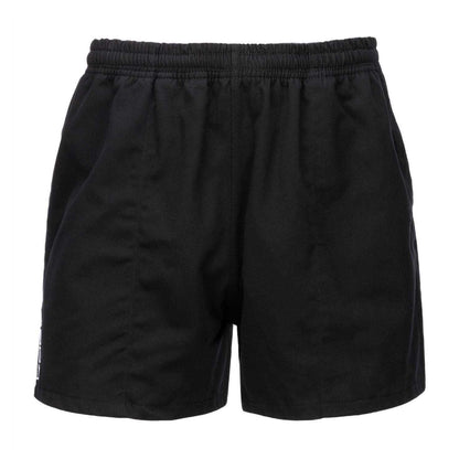 Black - Front - KooGa Unisex Adult Cotton Elasticated Waist Rugby Shorts