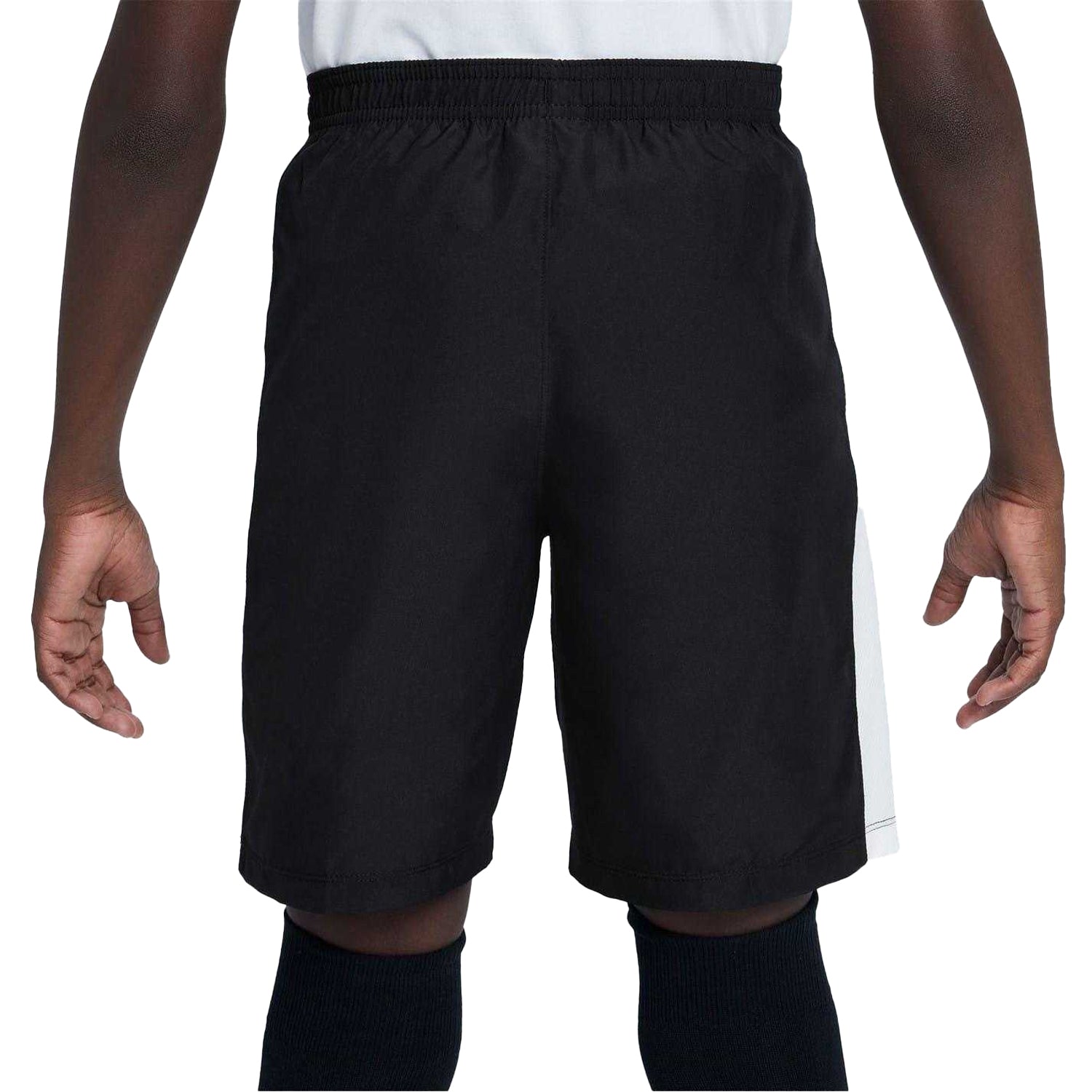 Black-White - Back - Nike Childrens-Kids Dri FIT Academy Graphic Football Shorts