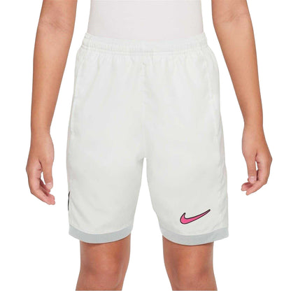 White-Black - Front - Nike Childrens-Kids Dri FIT Academy Graphic Football Shorts