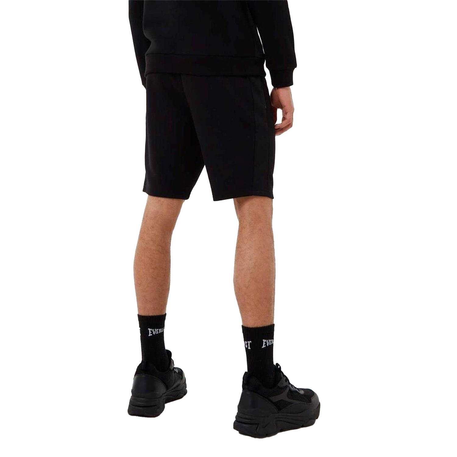Black - Back - Everlast Mens Slim Jersey Shorts