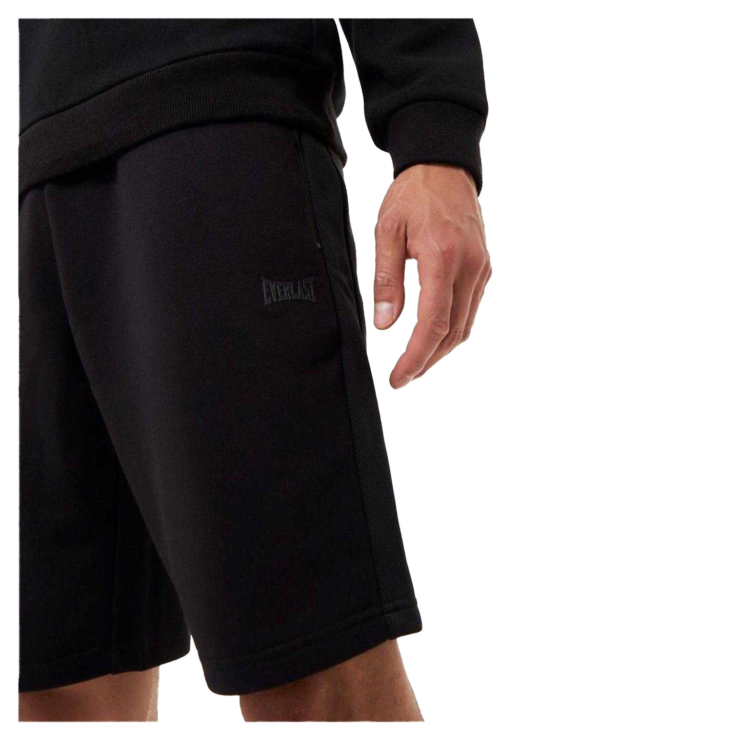 Black - Side - Everlast Mens Slim Jersey Shorts