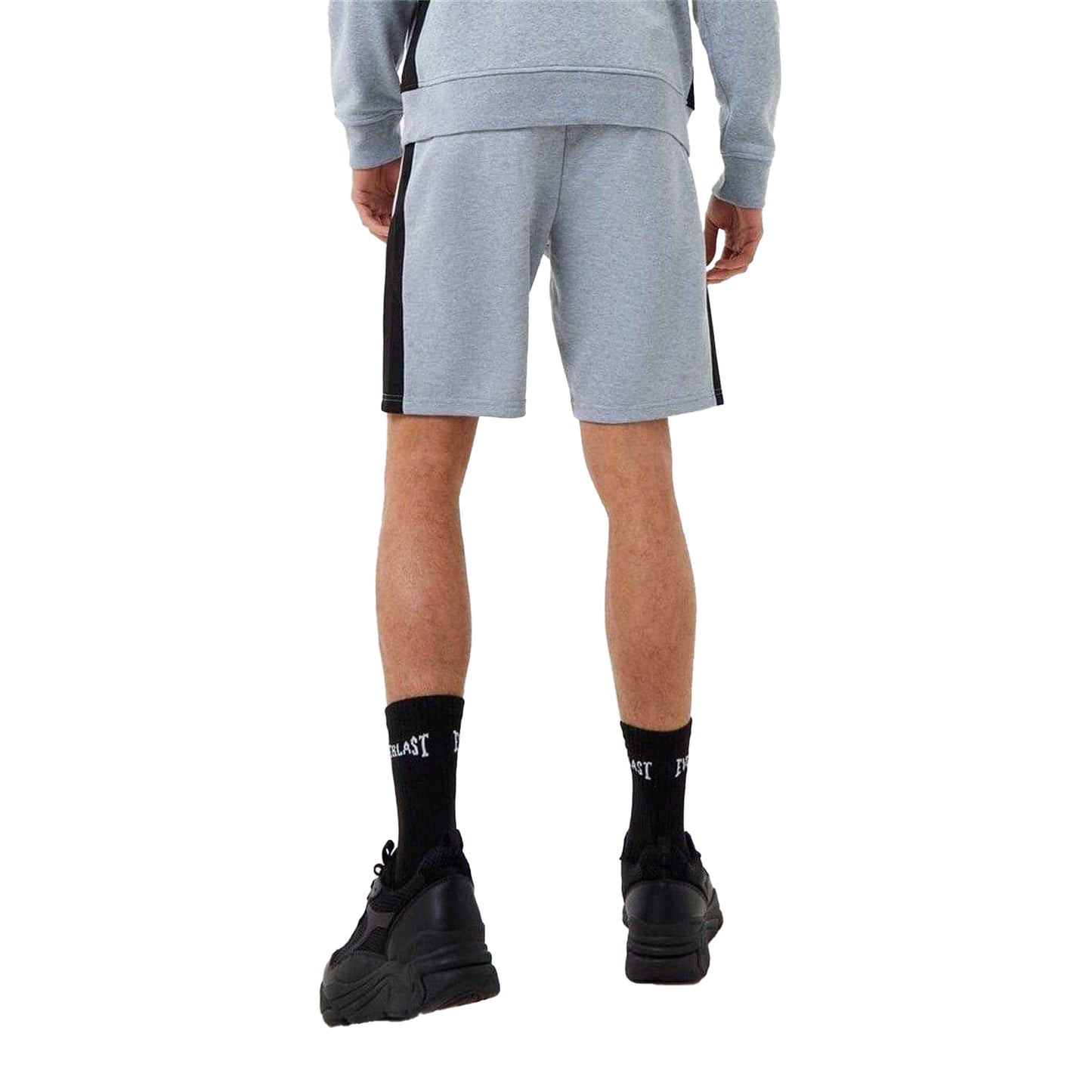 Grey Marl - Back - Everlast Mens Slim Jersey Shorts