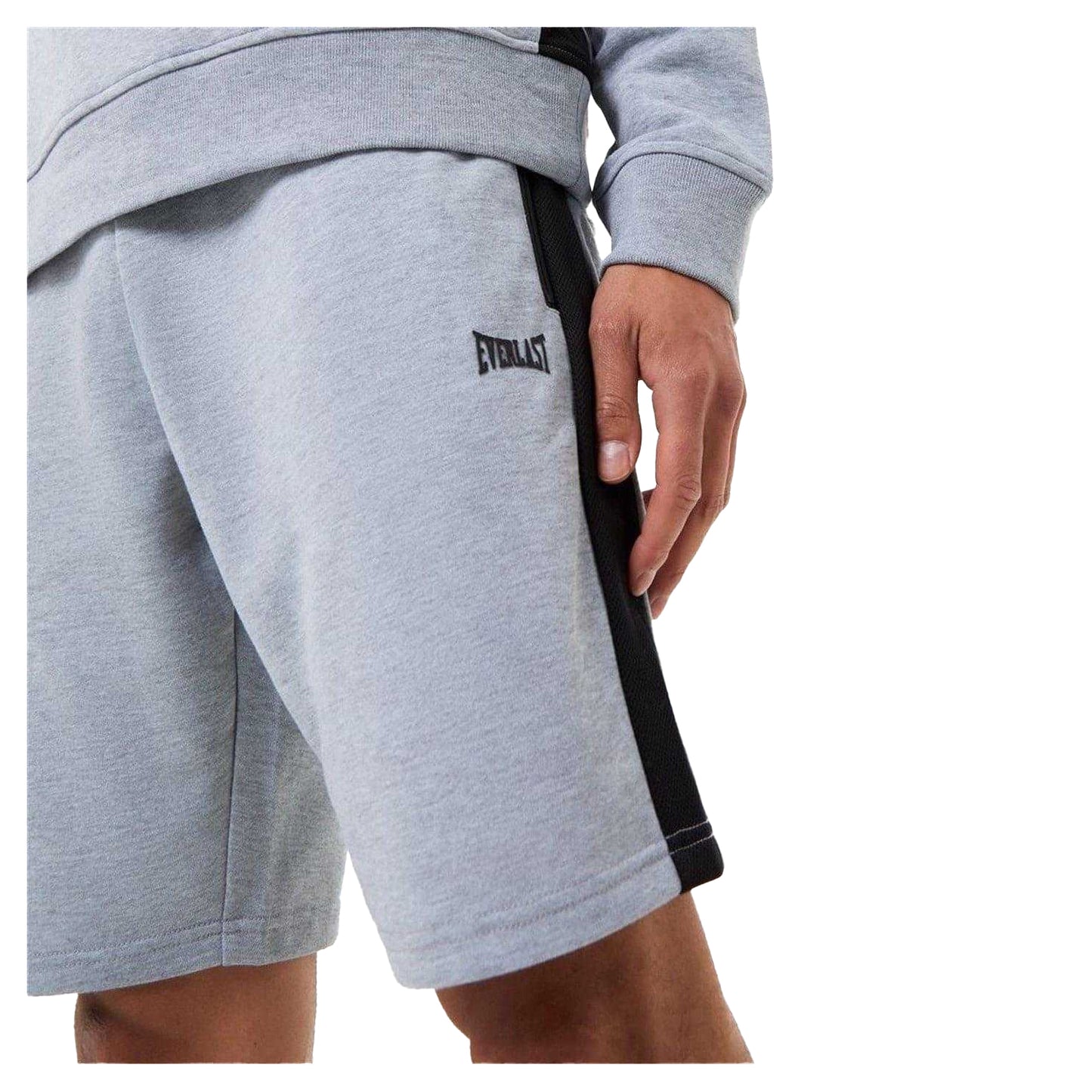Grey Marl - Side - Everlast Mens Slim Jersey Shorts