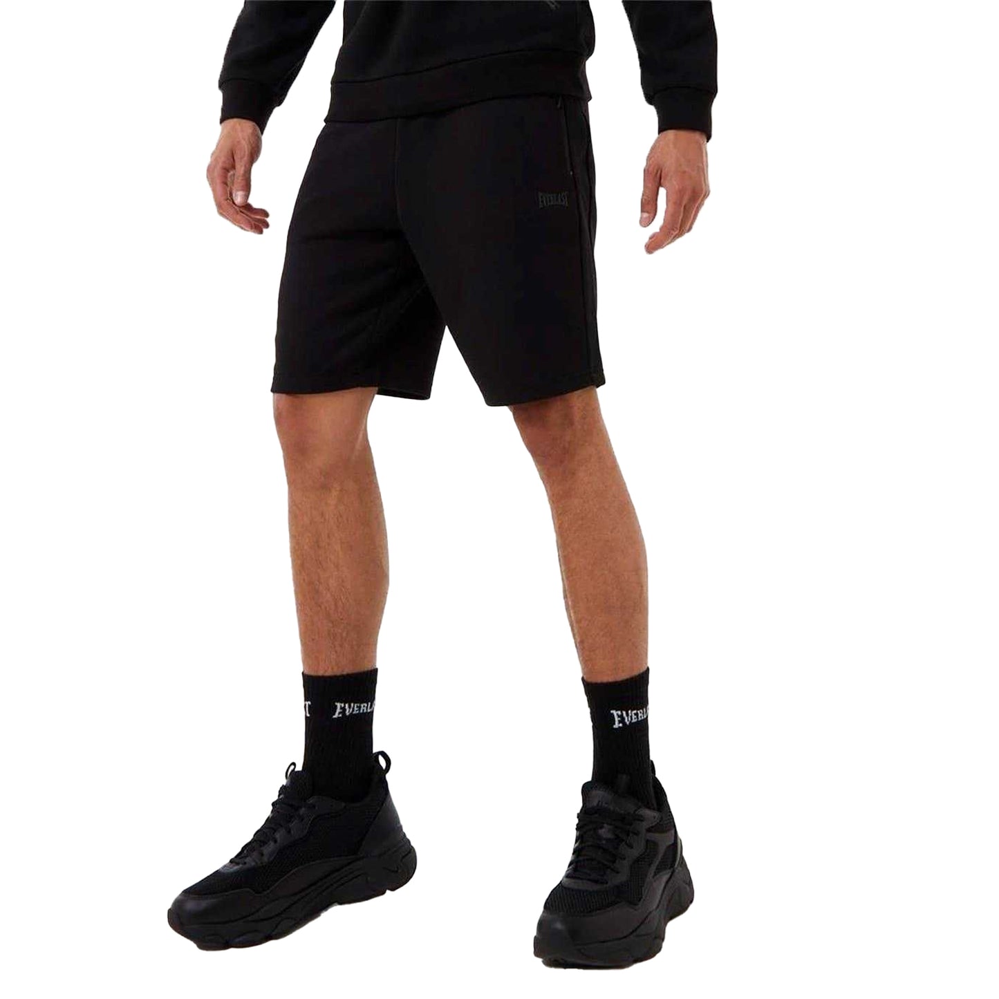 Black - Front - Everlast Mens Slim Jersey Shorts