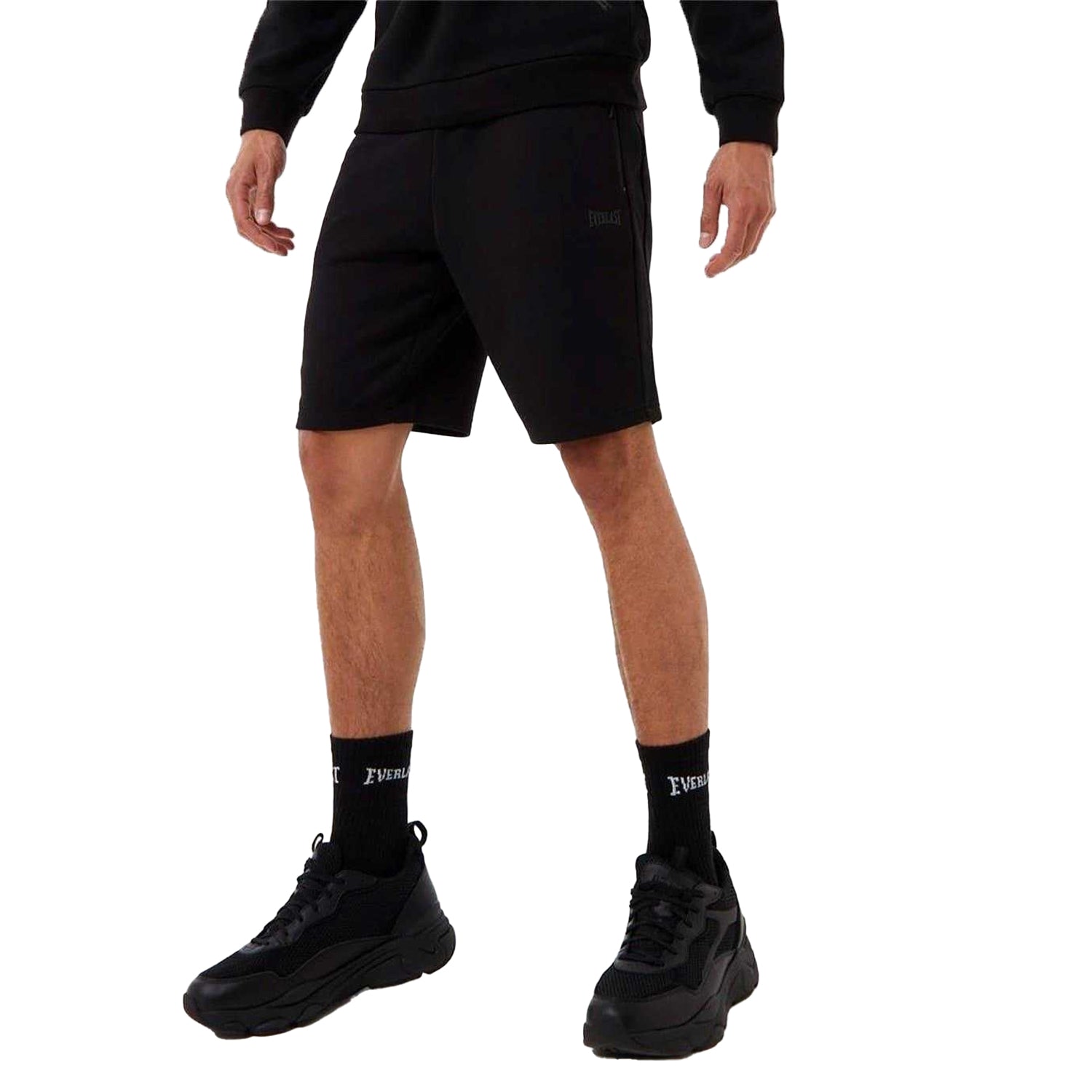 Black - Front - Everlast Mens Slim Jersey Shorts