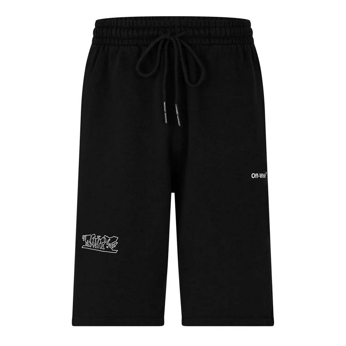 Black-White - Front - Off White Mens Figure Of Speech Skate Sweat Shorts
