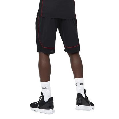 Black-Red - Back - Everlast Mens Loose Basketball Shorts