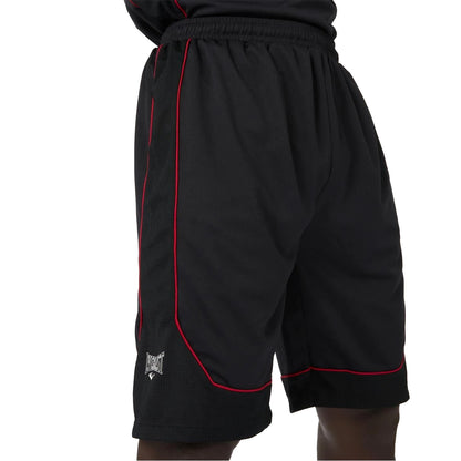 Black-Red - Side - Everlast Mens Loose Basketball Shorts
