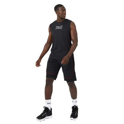 Black-Red - Lifestyle - Everlast Mens Loose Basketball Shorts