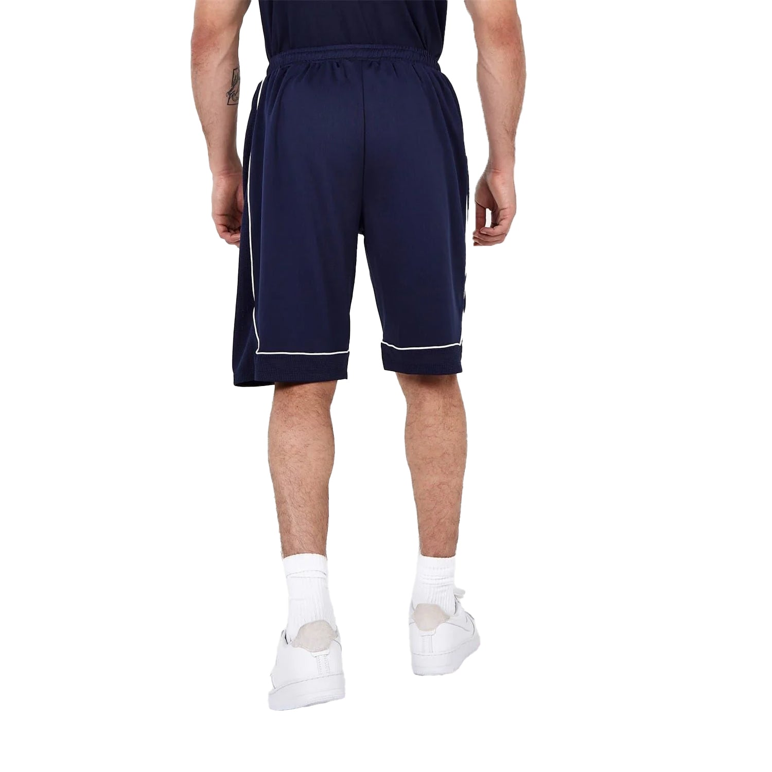 Navy-White - Back - Everlast Mens Loose Basketball Shorts