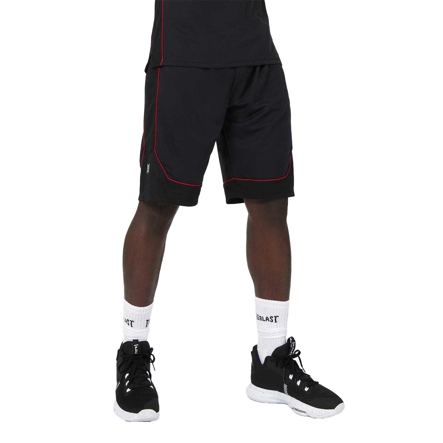 Black-Red - Front - Everlast Mens Loose Basketball Shorts