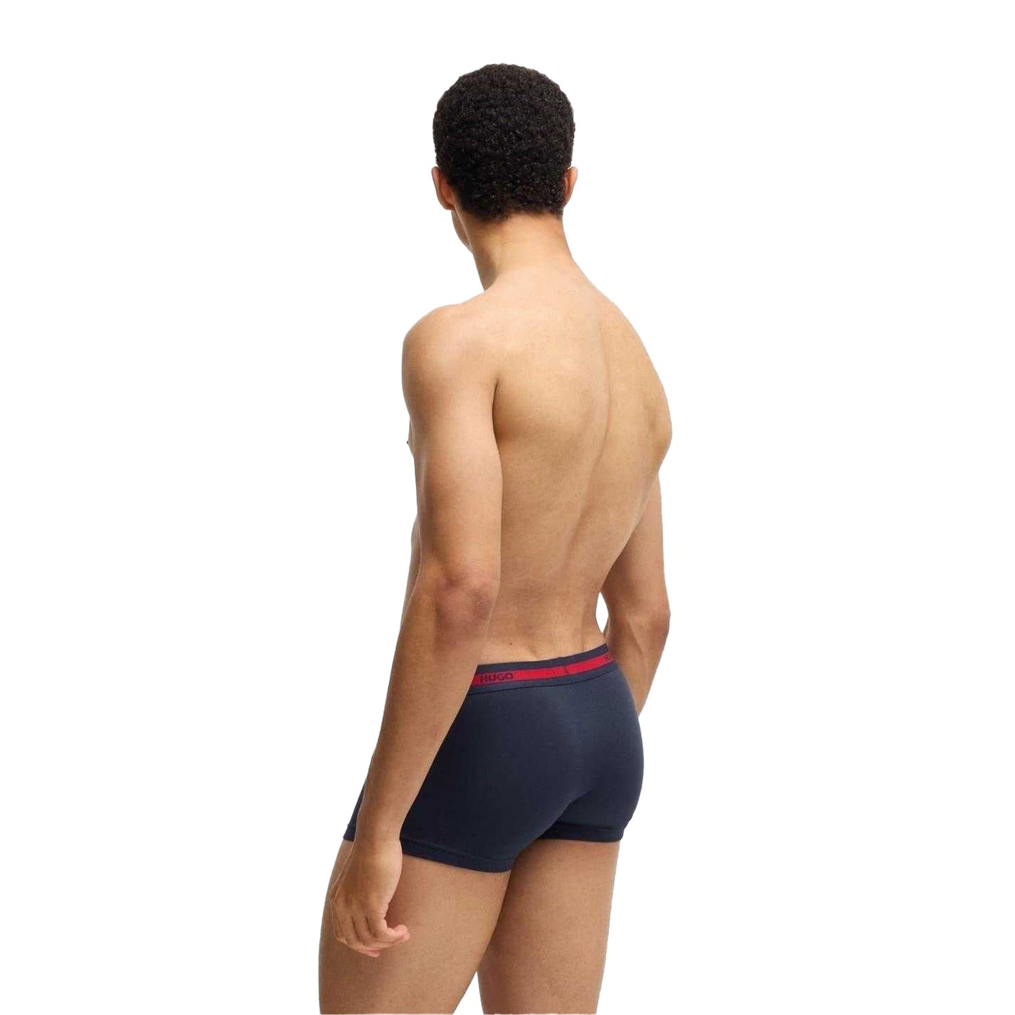 Navy - Back - Hugo Mens Boxer Shorts (Pack of 3)