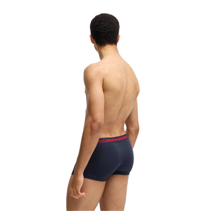 Navy - Back - Hugo Mens Boxer Shorts (Pack of 3)