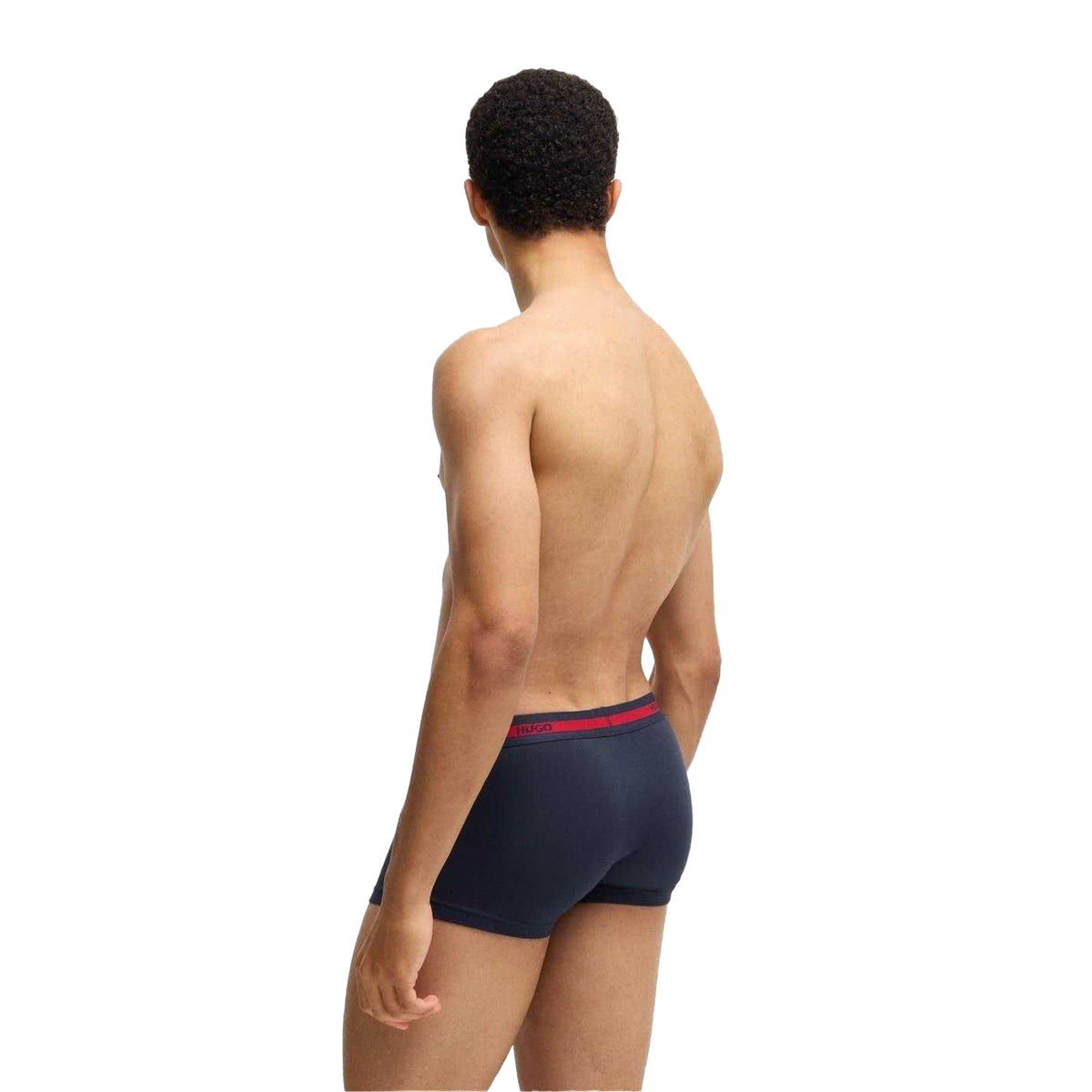 Navy - Back - Hugo Mens Boxer Shorts (Pack of 3)