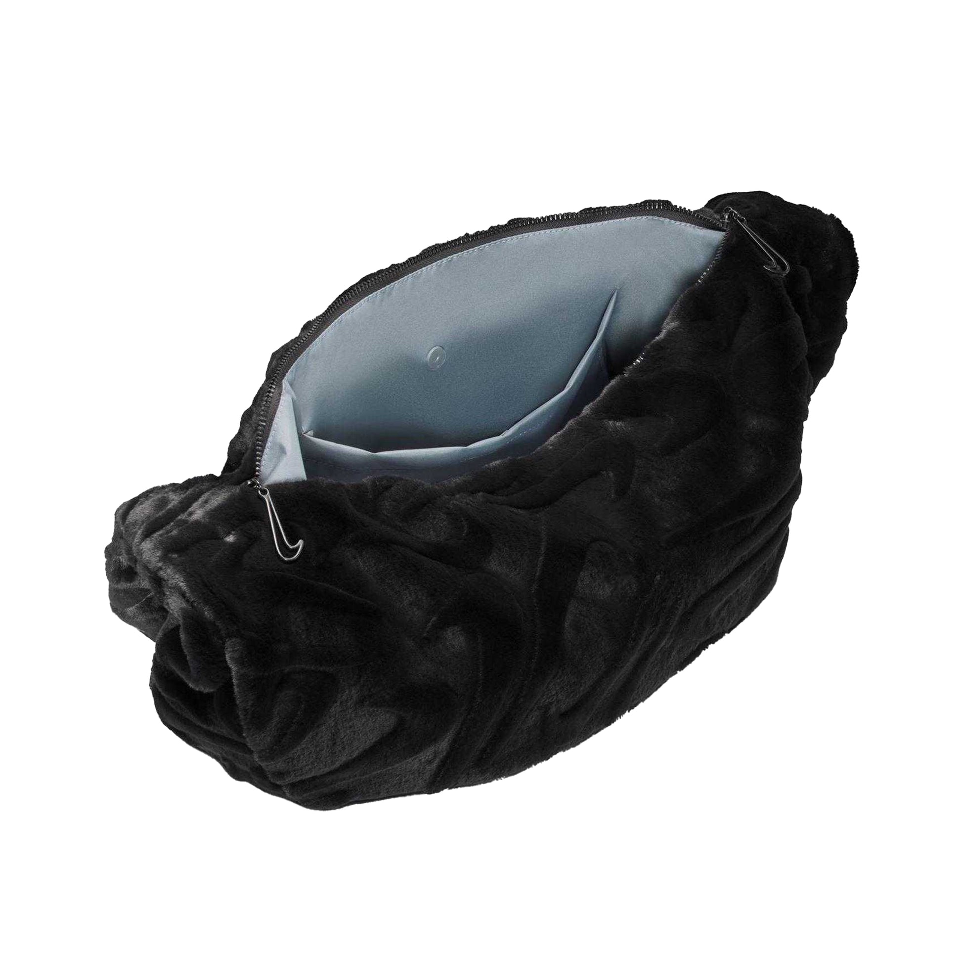 Black - Lifestyle - Nike Womens-Ladies Textured Faux Fur Handbag