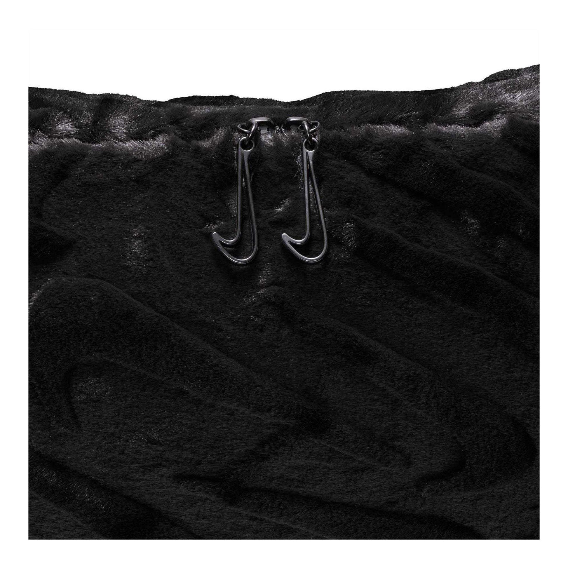 Black - Pack Shot - Nike Womens-Ladies Textured Faux Fur Handbag