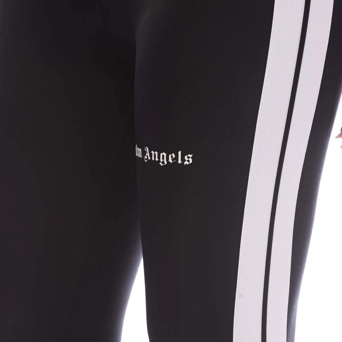 Black-White - Side - Palm Angels Womens-Ladies Track Stirrup Leggings