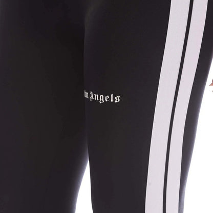 Black-White - Side - Palm Angels Womens-Ladies Track Stirrup Leggings