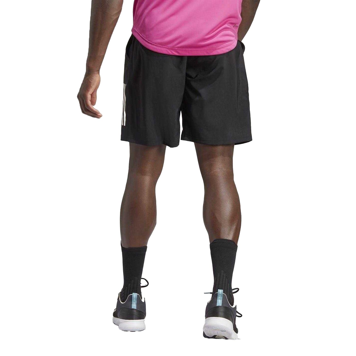 Black-White - Back - Adidas Mens Club Shorts