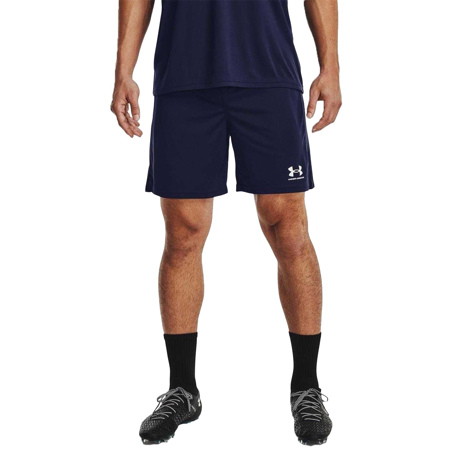 Navy - Side - Under Armour Mens UA Challenger Shorts