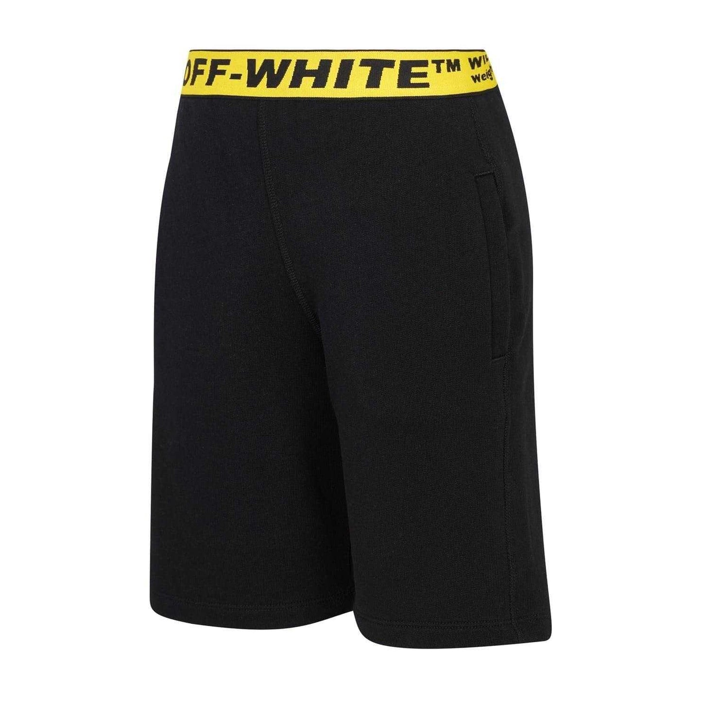 Black - Side - Off White Boys Industrial Shorts