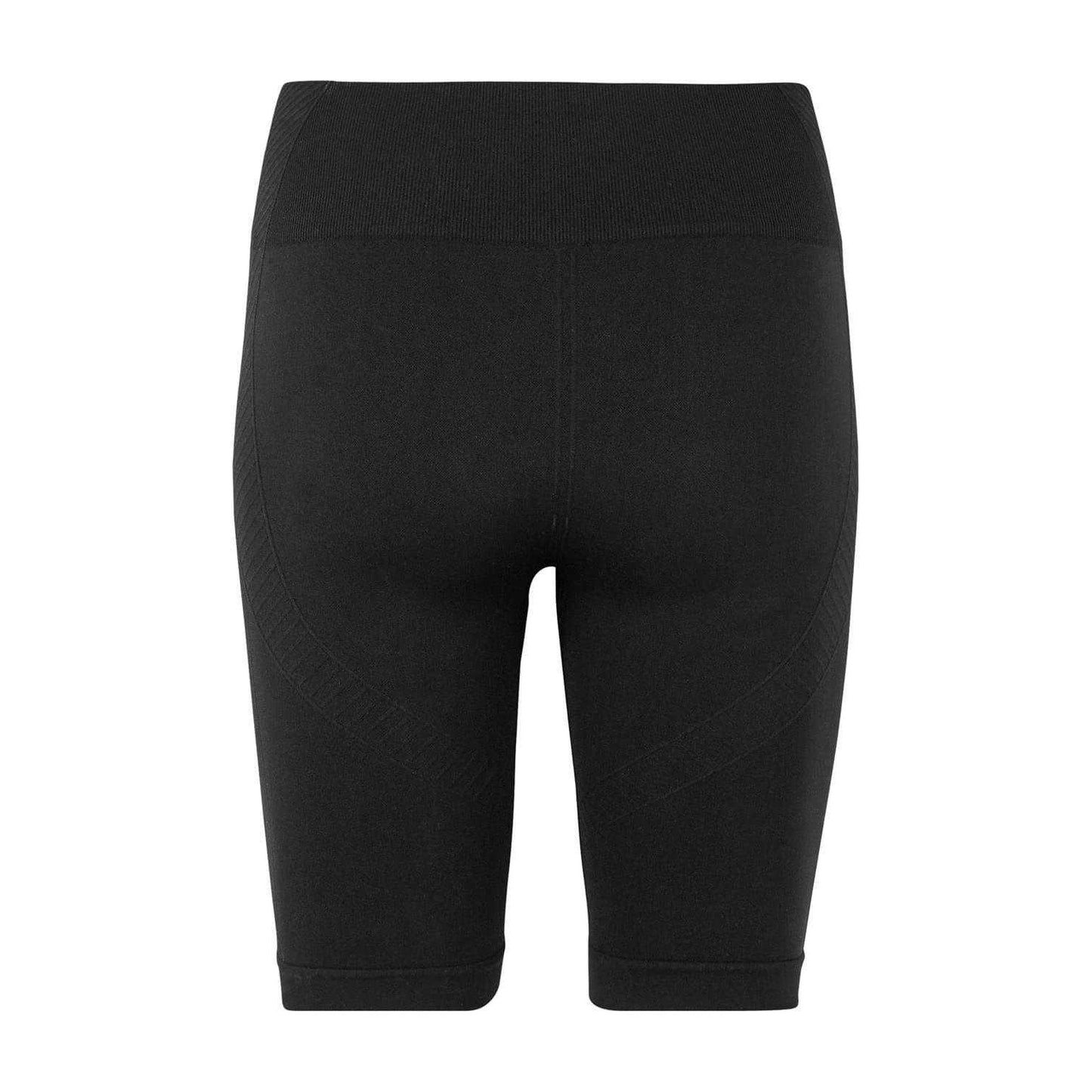 Black - Back - USA Womens-Ladies High Waist Cycling Shorts