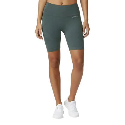 Pink - Side - USA Womens-Ladies High Waist Cycling Shorts