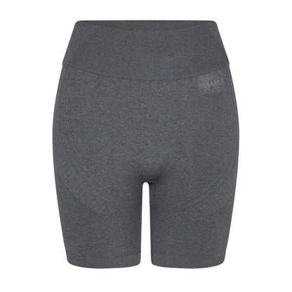Charcoal - Front - USA Womens-Ladies High Waist Cycling Shorts