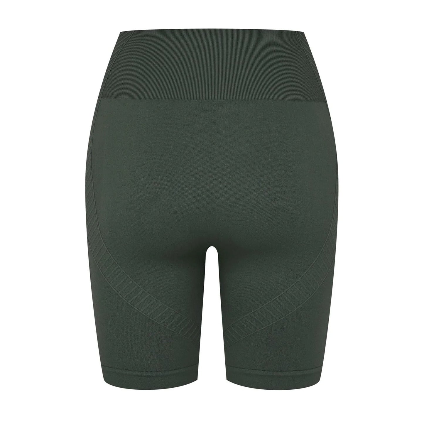 Khaki - Back - USA Womens-Ladies High Waist Cycling Shorts