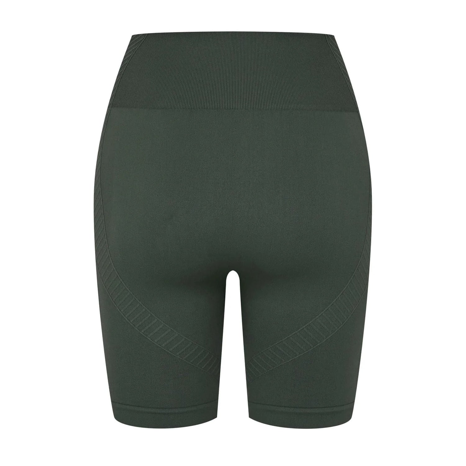 Khaki - Back - USA Womens-Ladies High Waist Cycling Shorts